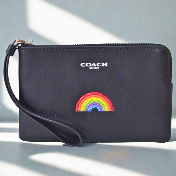 Coach Handbags - Coach Rainbow Corner Zip Wristlet Wallet F26938 Calf Leather NWT MSRP $95